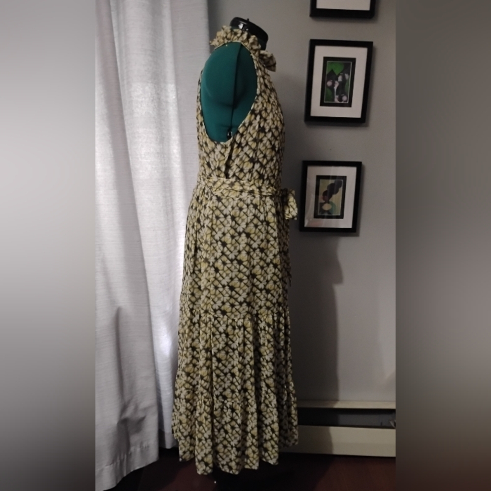 Banana Republic Ruffle Neck Abstract Print Maxi Dress Sz XL NWT - Picture 10 of 11